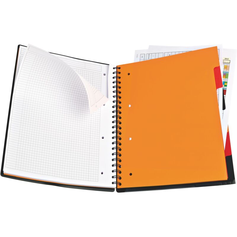 Cahier spirale Oxford International Organiserbook A4+ petits carreaux 160 pages