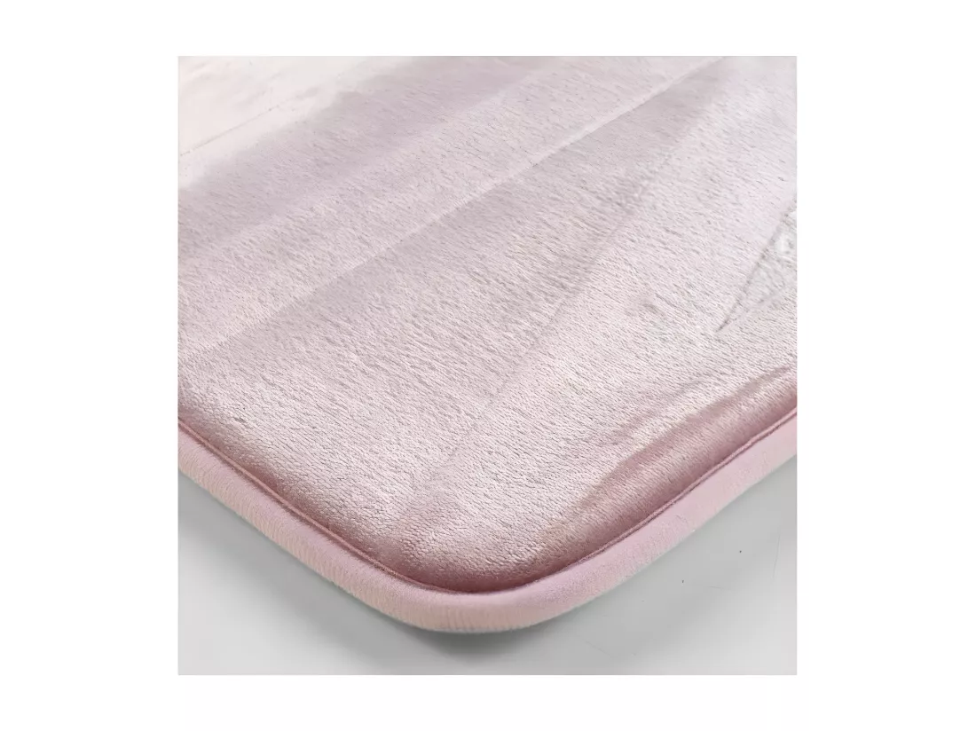 Tapis de Bain 45 x 75 cm Bain Rose Poudre - Microfibre Relief