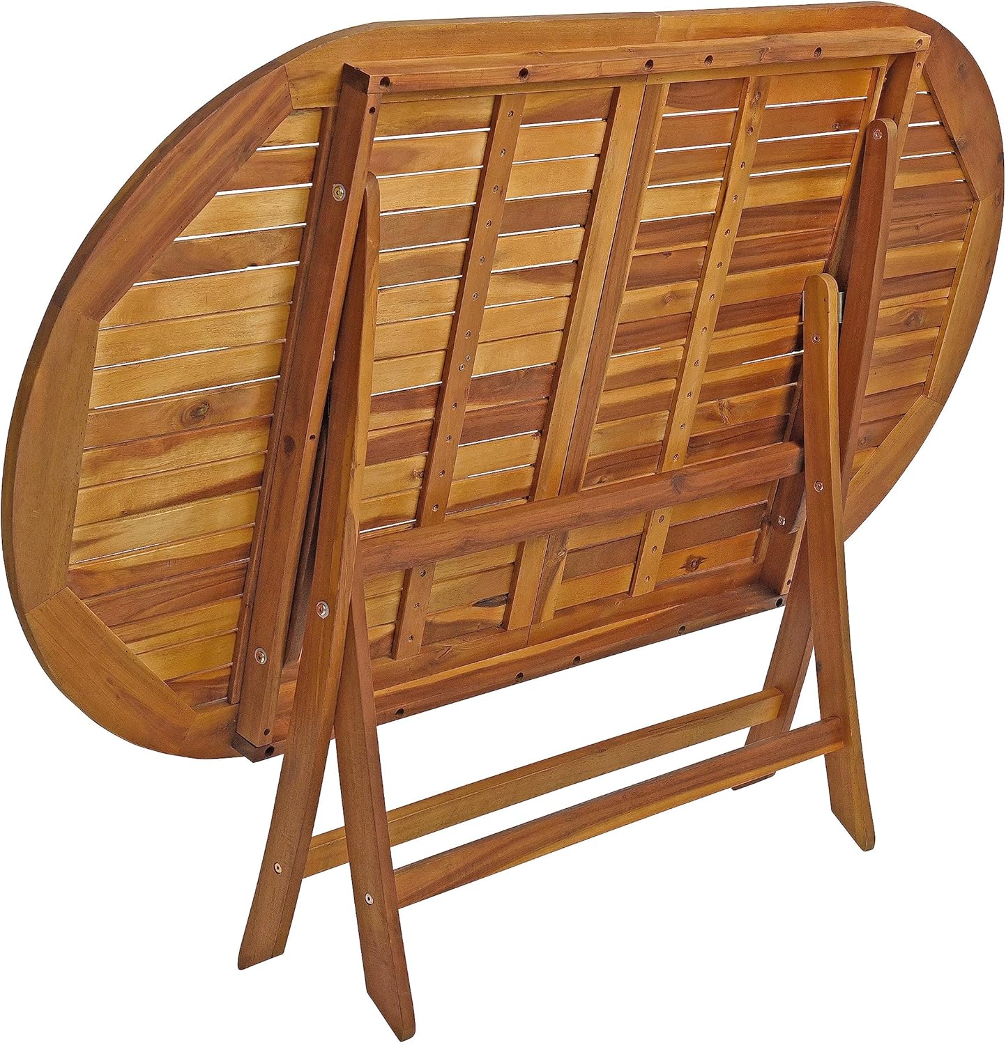 ESTEXO Gartentisch Balkontisch Terrassentisch Akazie Holz Tisch Gartenmöbel Oval klappbar