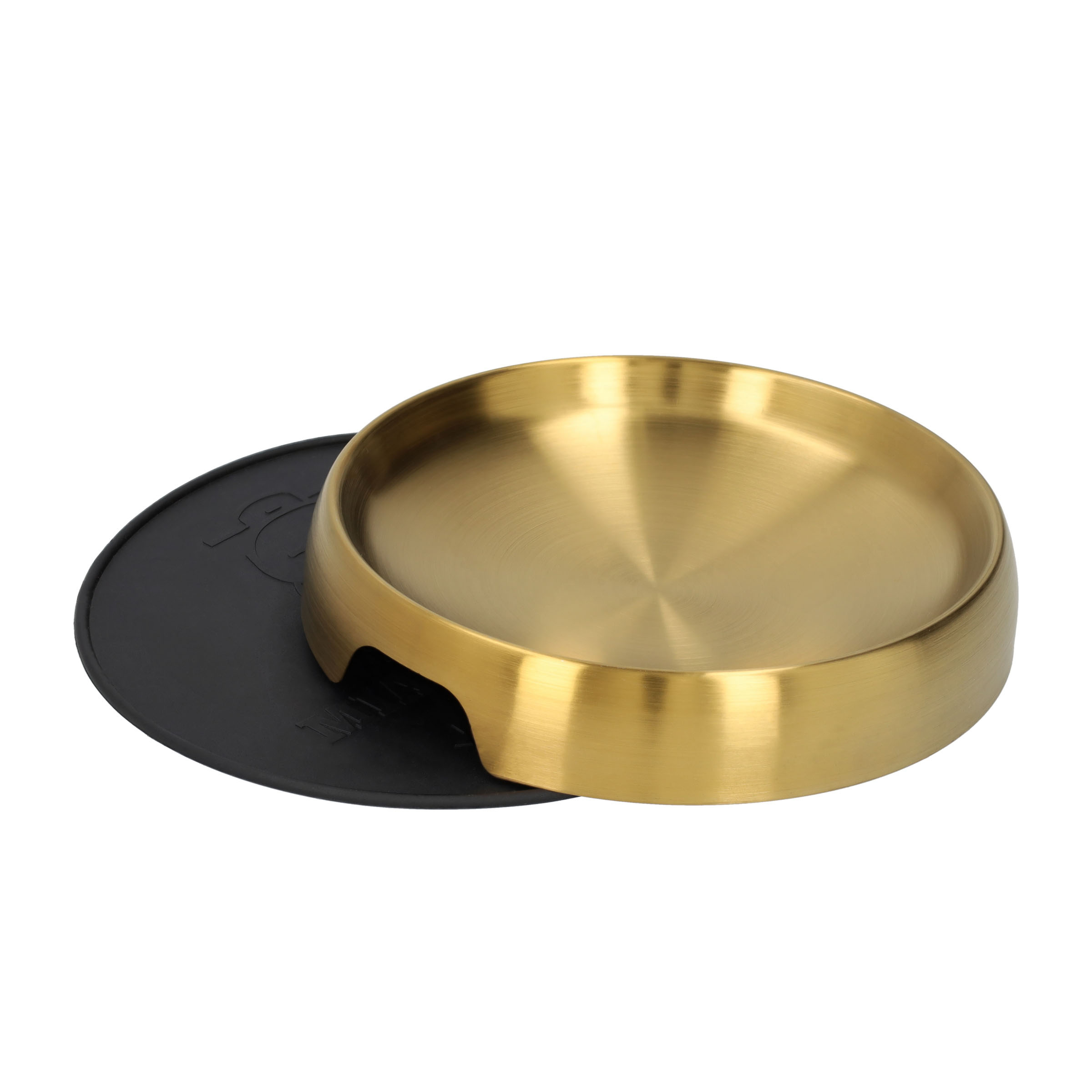 (Ø18cm) Edelstahl Haustier Futternapf Rutschfester Fress Napf Wasser Schale für Katzen / Hunde - Gold