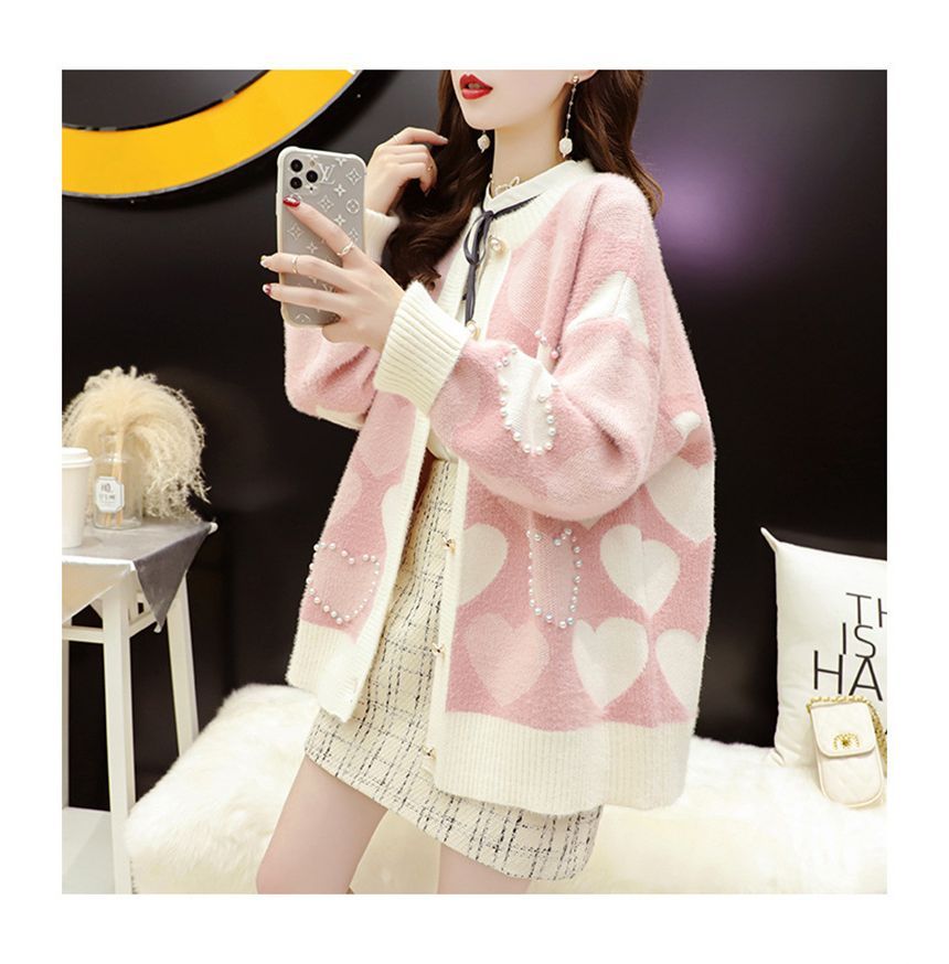 aistera - Cardigan met hartjesprint