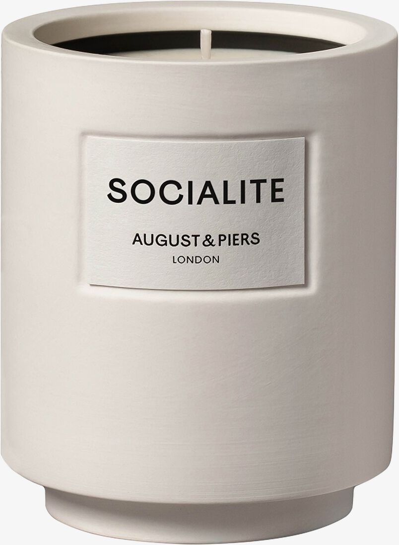gebroken wit august & piers geurkaarsen socialite 340gr - scented candle