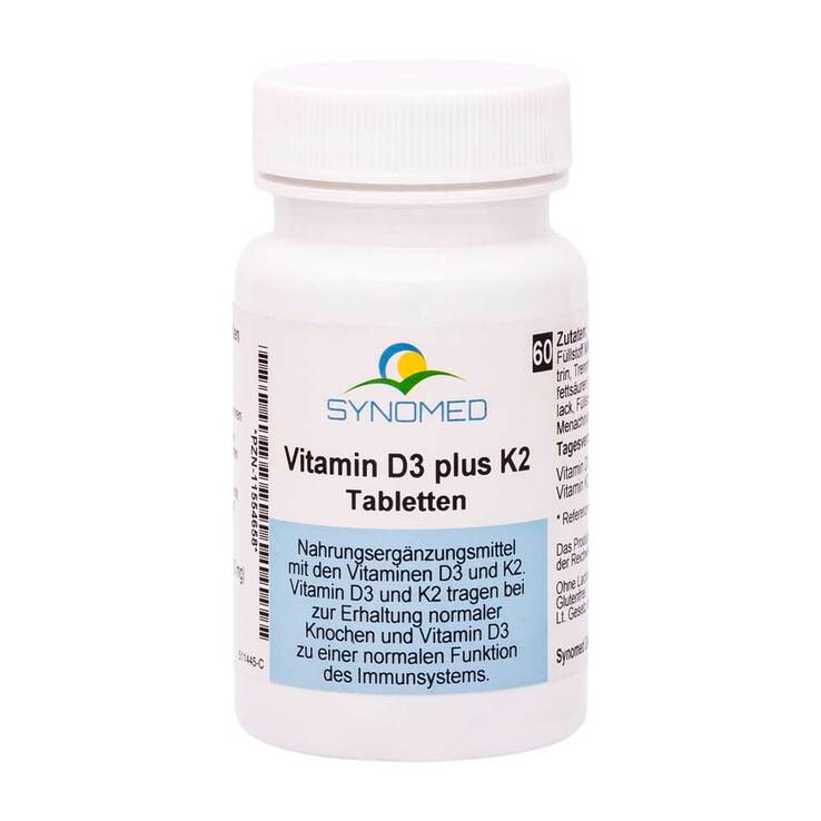 Vitamin D3 plus K2 Tabletten, 60 St