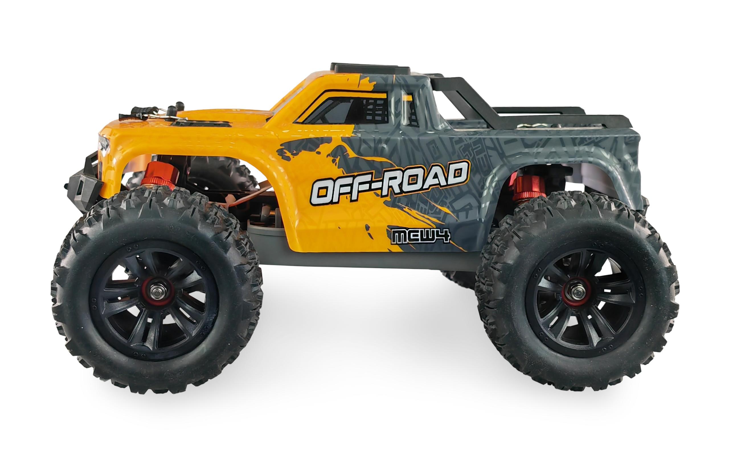 Monster Truck MEW4 Brushless 4WD RTR, 1:16Off-Road Modell mit solidem Antriebsstrang aus Metall