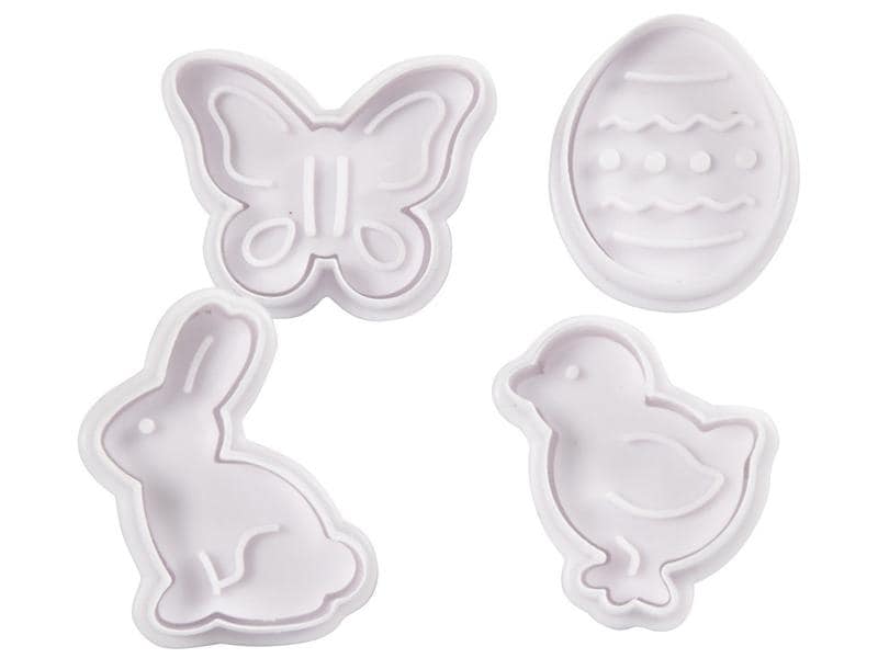Creativ Company Guetzli-Ausstecher Ostern mit Stempelgriff, Kompakter Ausstecher mit Stempelgriff