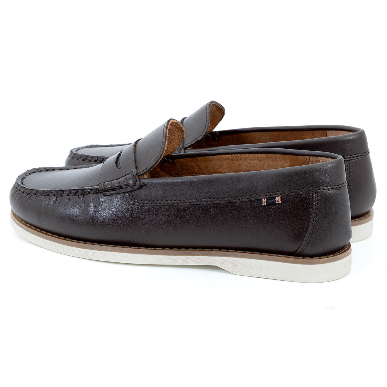 Ortiz Reed Mocassins en Cuir Jak marron/blanc