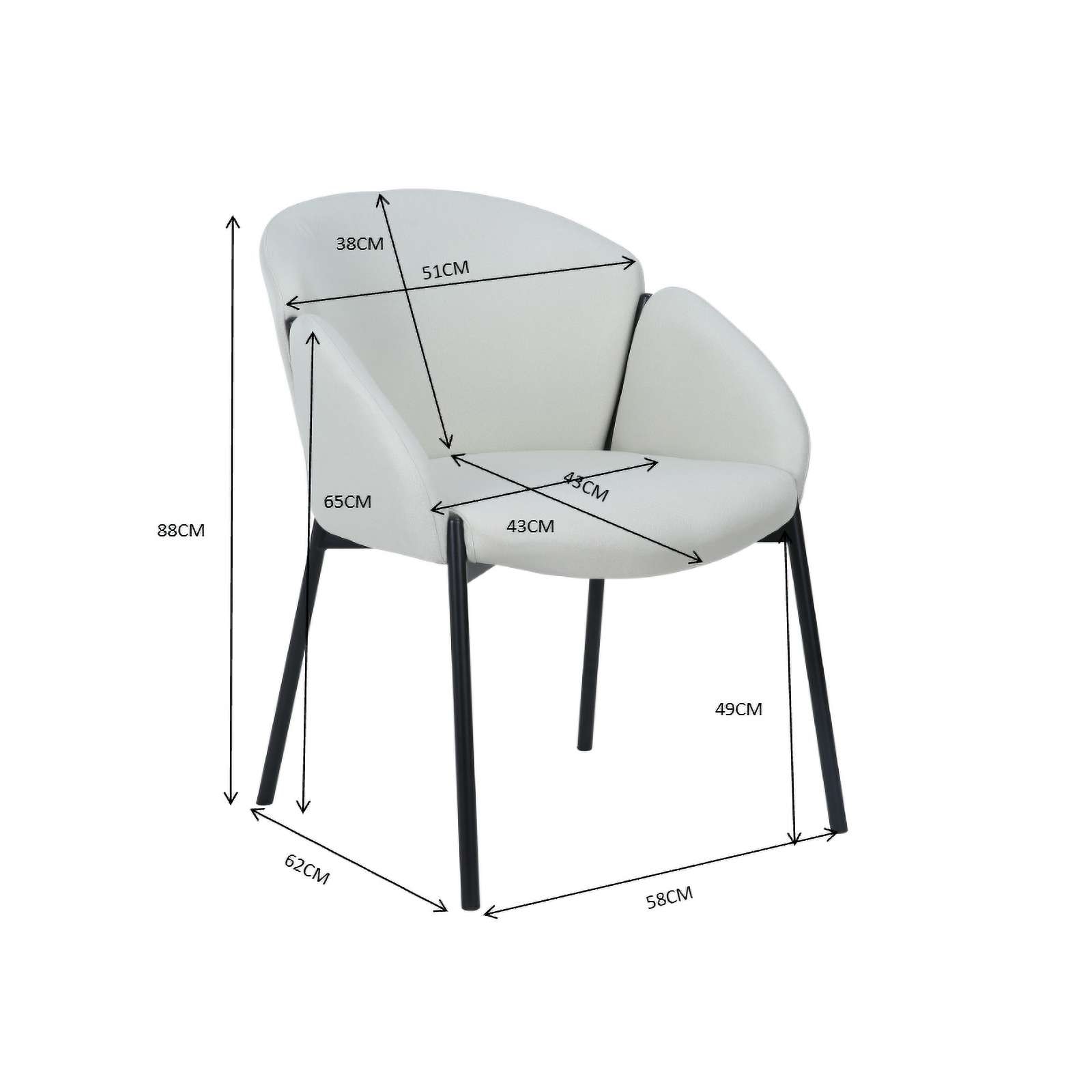 GOODproduct Esszimmerstuhl »Westfox« () 2 Stk.gepolsterte Rückenlehne, Armlehne und Sitzfläche, Sitzhöhe 49 cm