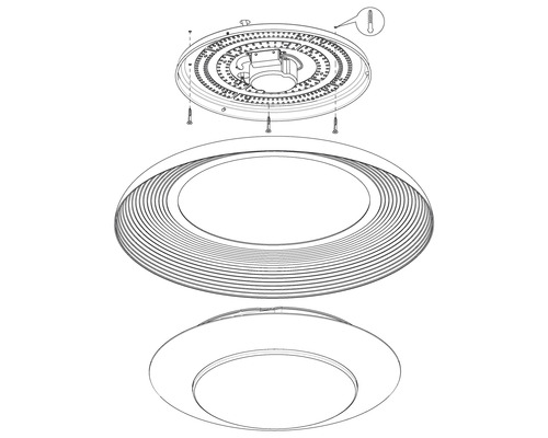 LED plafondlamp, dimbaar, 24,5W, 3000 lm, verstelbare CCT, wit, Ø 49,5 cm, Canicosa zwart/goud + afstandsbediening