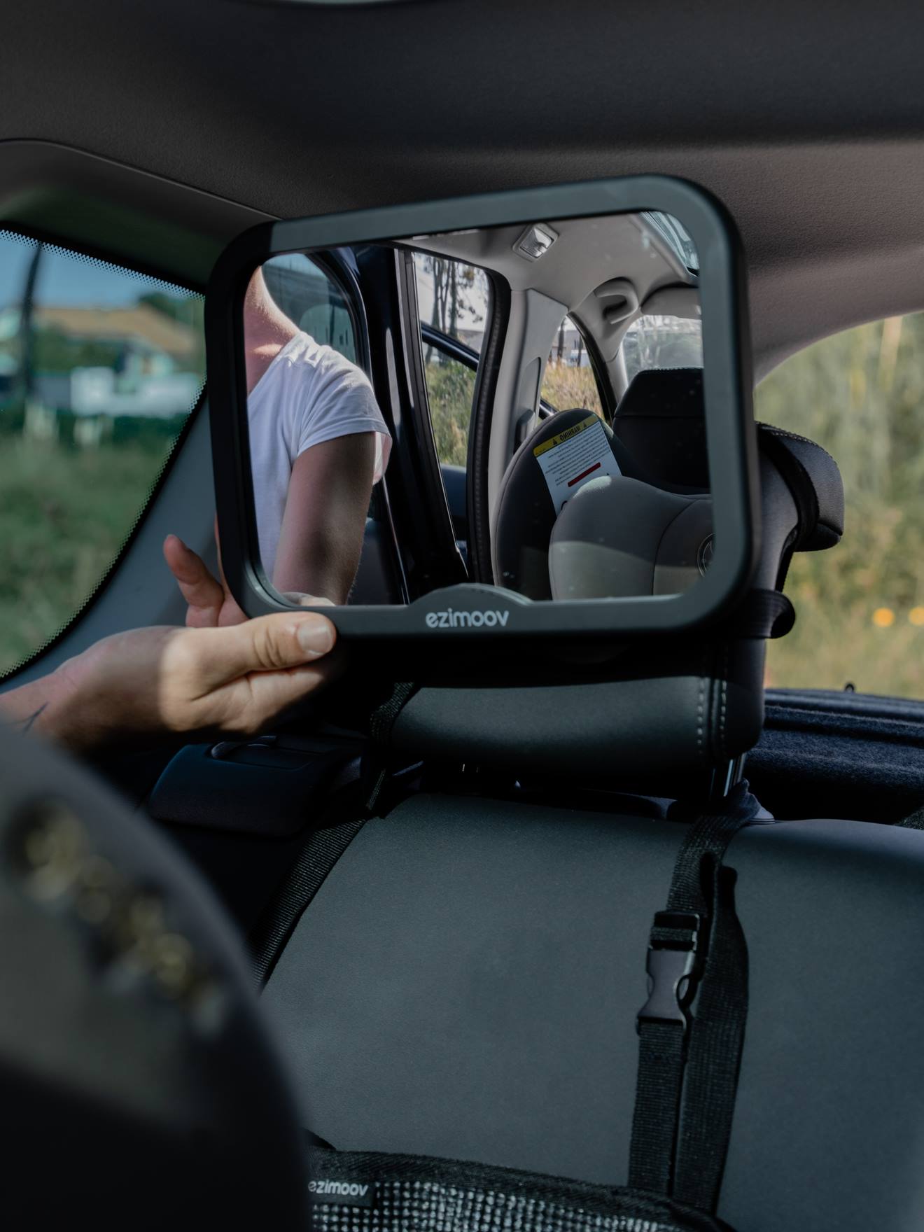 Conjunto de 2 espelhos (retrovisor e de assento) EXIMOOV EZI Mirror Pack, cor preta ecológica.