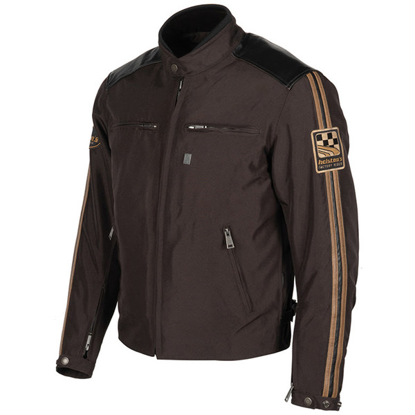 Helstons - Blouson Ace Tissu Cuir Marron
