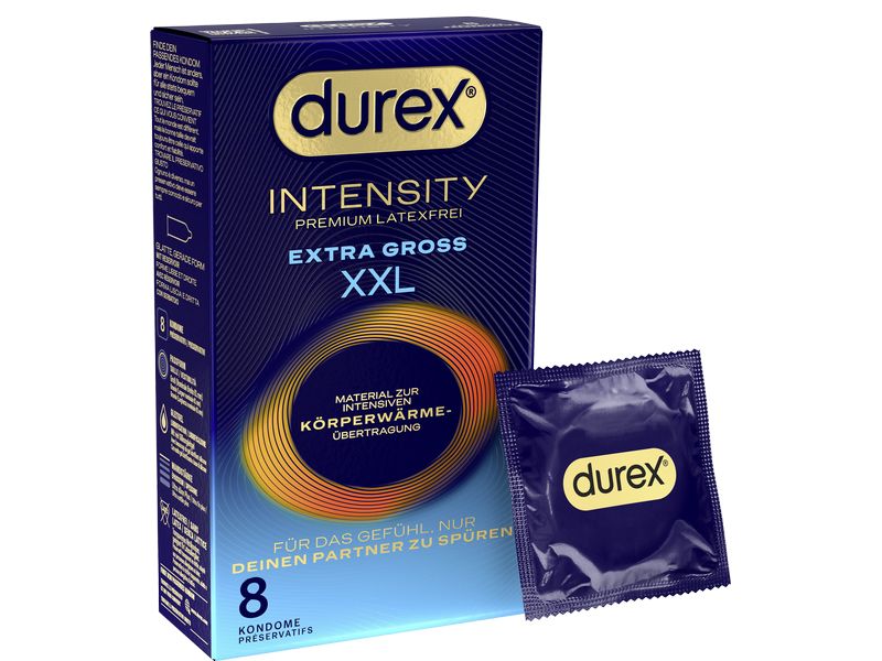 Durex Kondome Intensity Extra Gross Latexfrei 8 Stück Hochwertige Präservative zur sicheren Verhütung