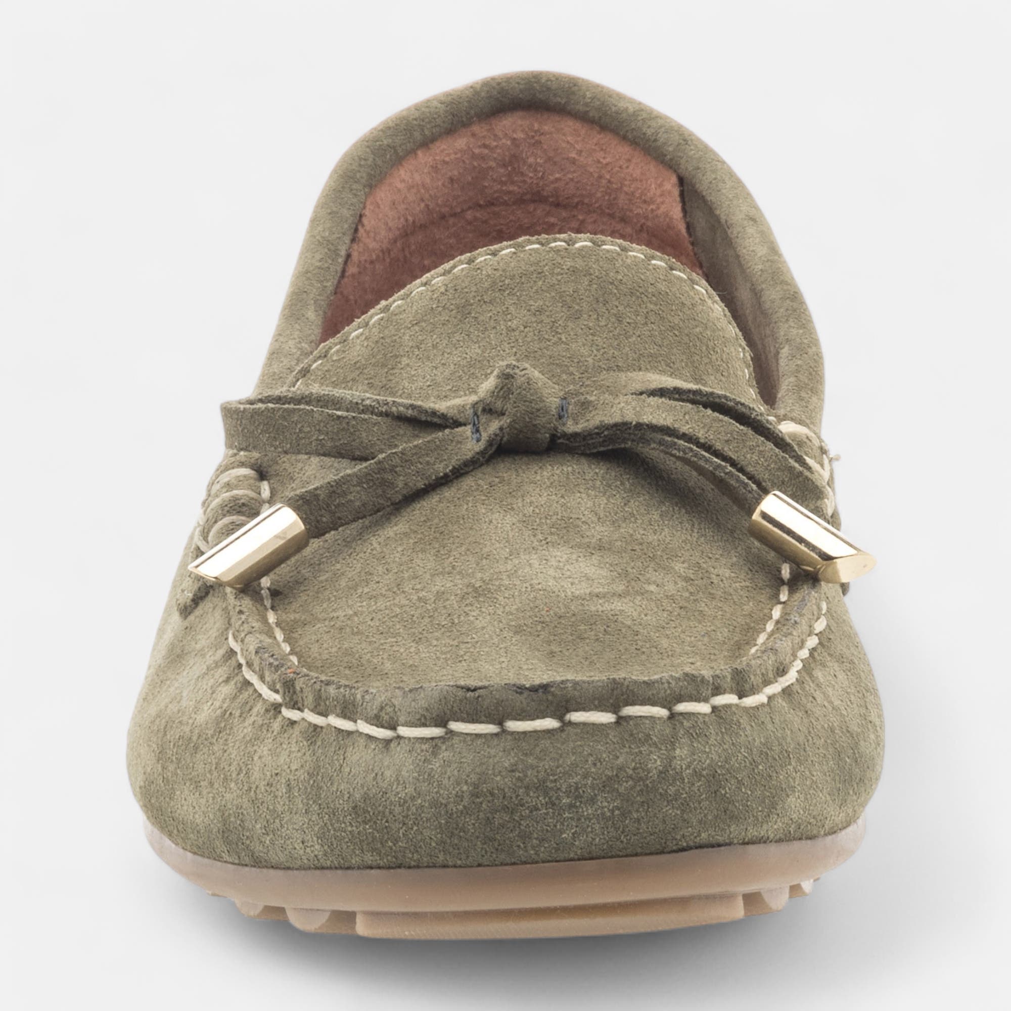 Mocassins Femme en cuir kaki