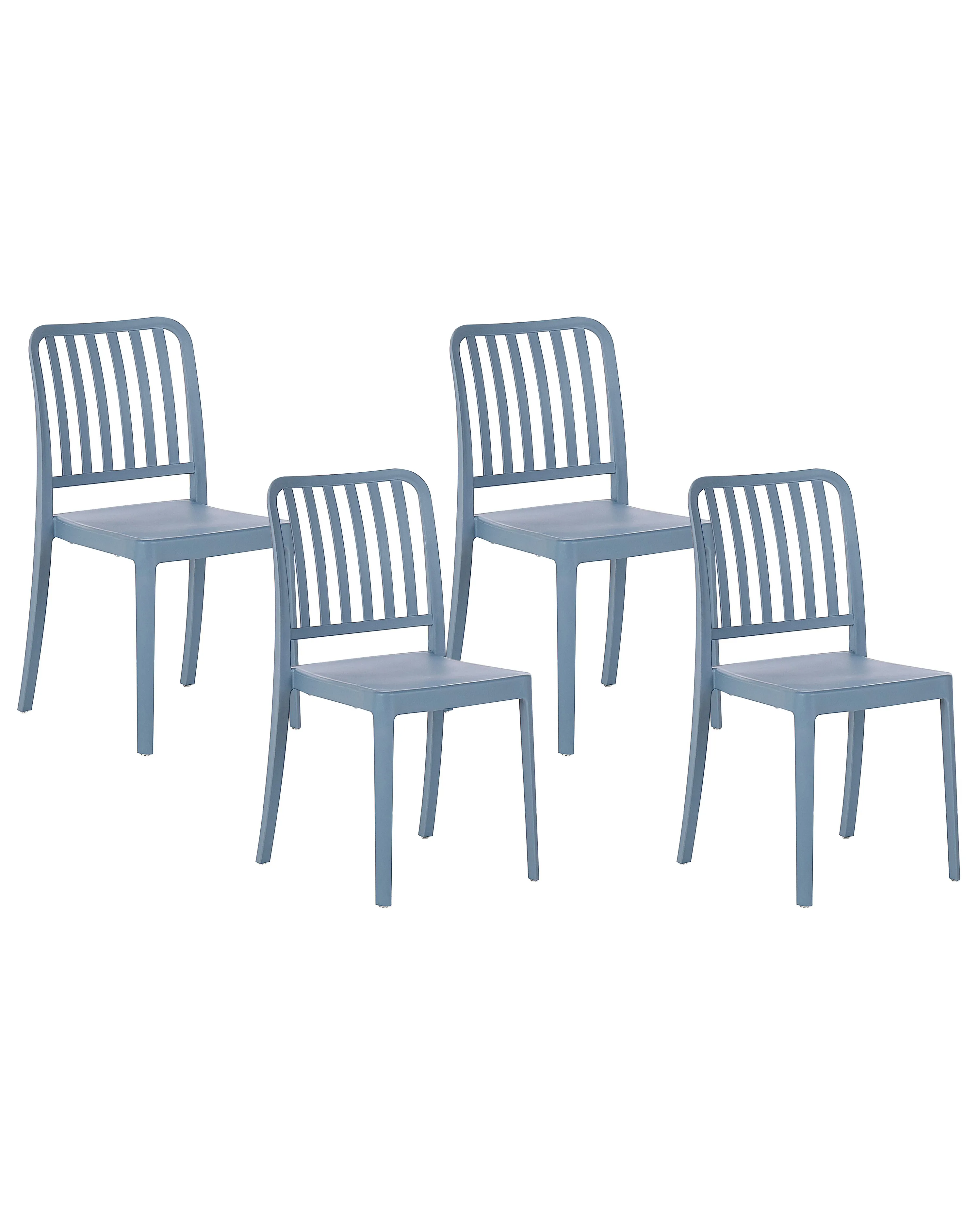 Set van 4 tuinstoelen SERSALE Synthetisch materiaal Blauw