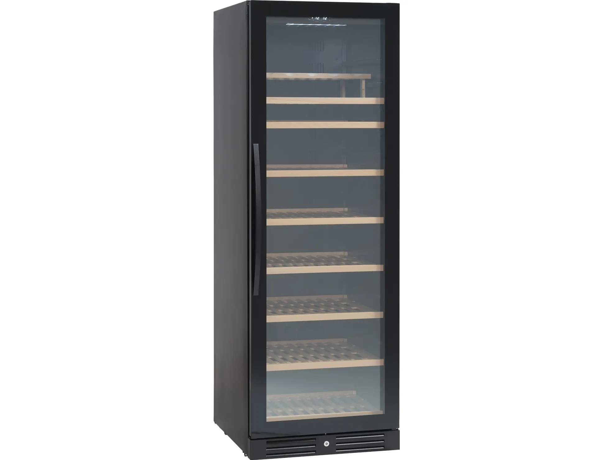 Scandomestic SV 111 B Premium Collection - Vinkøleskab - 1 Zone - bredde: 59.5 cm - dybde: 72.5 cm - højde: 176.4 cm - 426 liter - sort - Optil 126 flasker