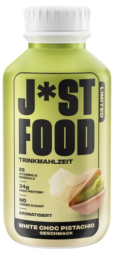 JUST FOOD Trinkmahlzeit White Chocolate Pistachio (Einweg)