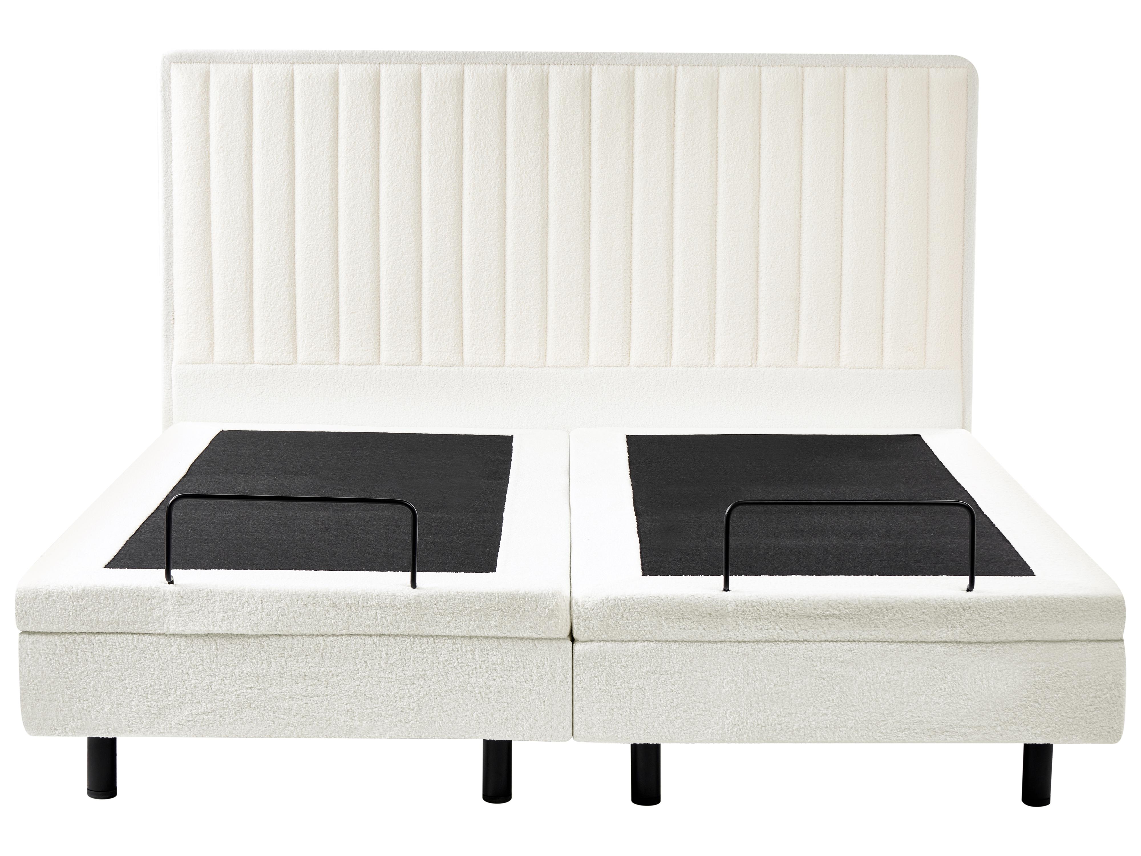 Verstelbaar bed Bouclé CASTELLAN 180 x 200 cm Gebroken wit