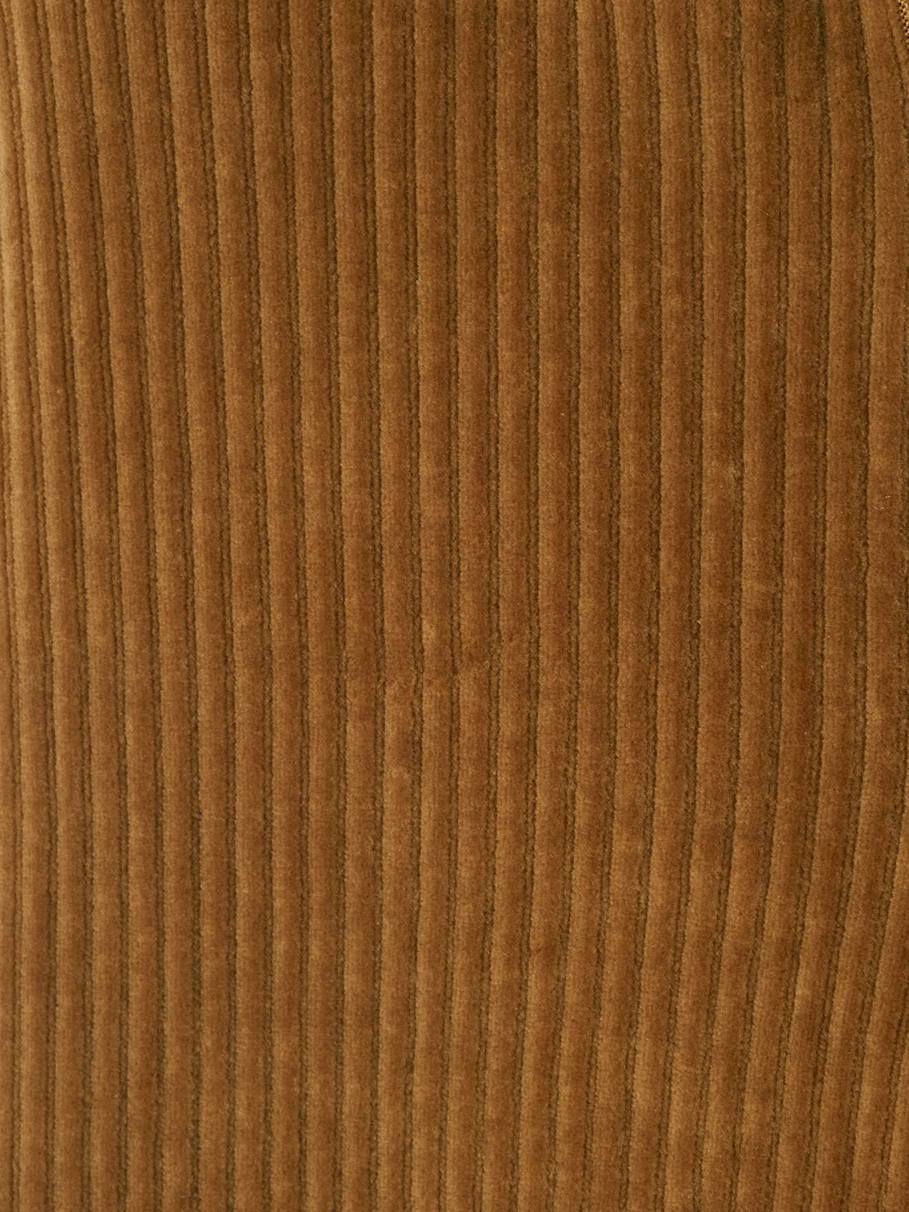 Calças de veludo cotelê de pernas largas, cor marrom médio lisa, para meninas.