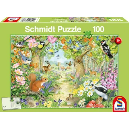 Schmidt Spiele KinderPuzzle - Tiere im Wald, 100 Teile