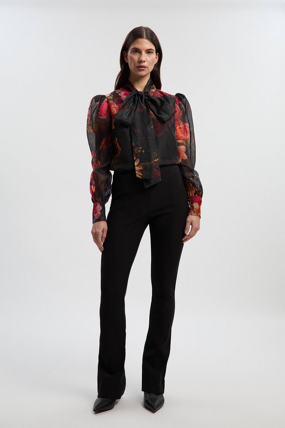 KarenMillen Pantalon Ponte Taille Haute avec Détail Fendu