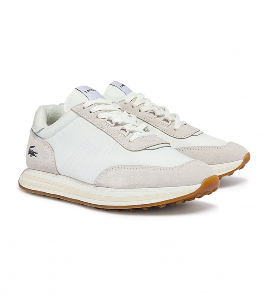 Tênis Lacoste L-Spin em couro branco.
