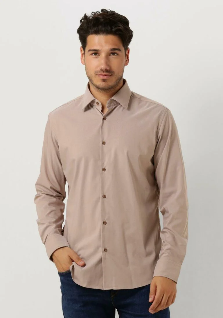 BOSS beige boss klassiek overhemd p-joe-kent-c1-222