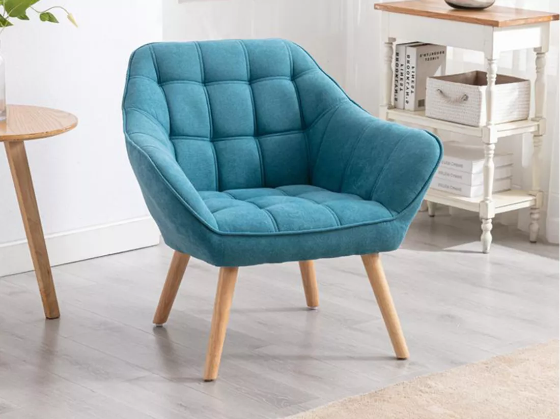 Fauteuil en tissu bleu CASERTA