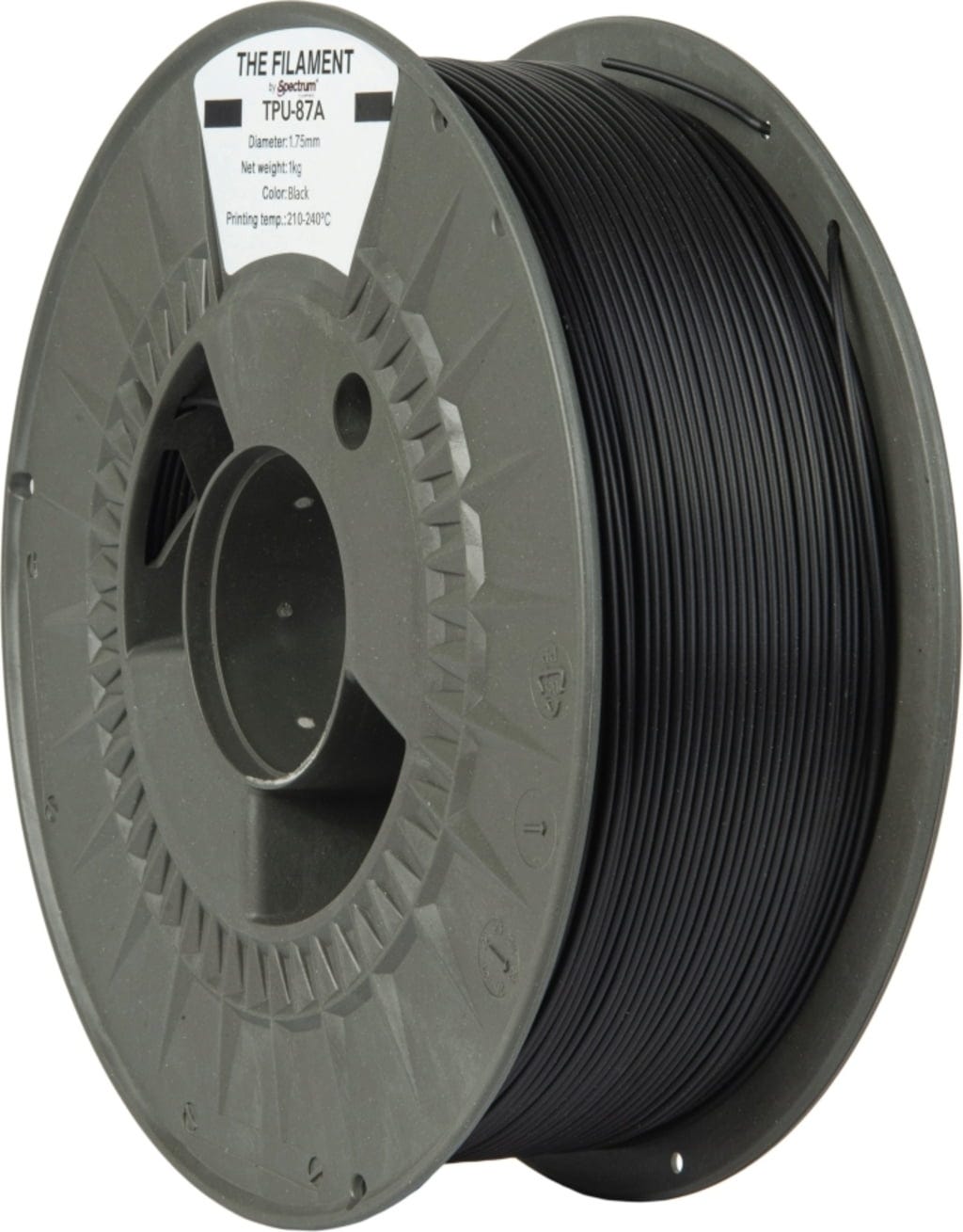 The Filament  TPU-87A Black, 1,75 mm / 1000 g    Semi-flexibles TPU für funktionale Anwendungen in Black