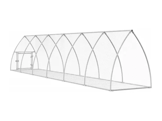 Clapier argenté 600x105x120 cm acier galvanisé