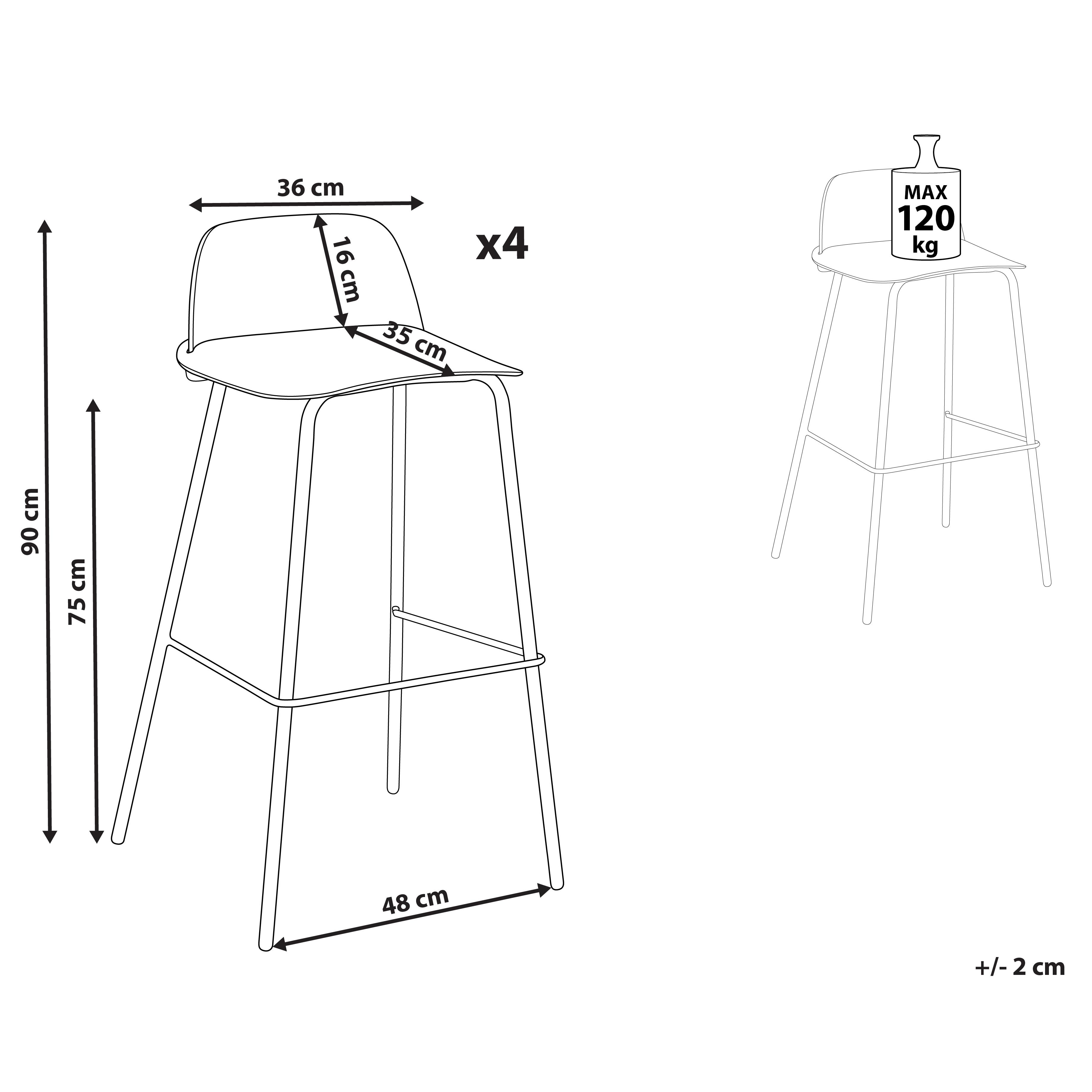 Set van 4 barstoelen MORA Lichtgroen