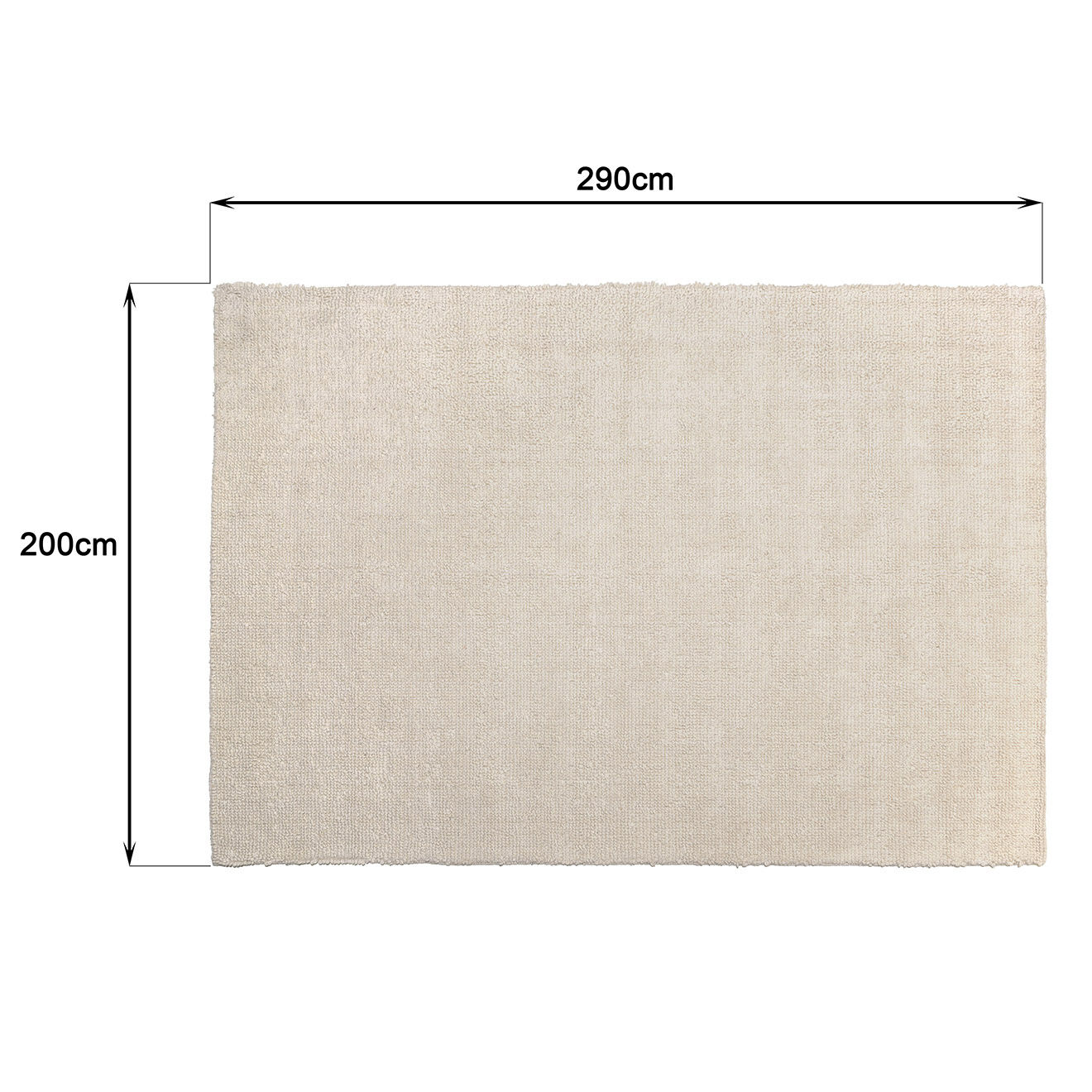 Macabane Tapis en Laine bouclée Sacha ivoire - 290x200 cm