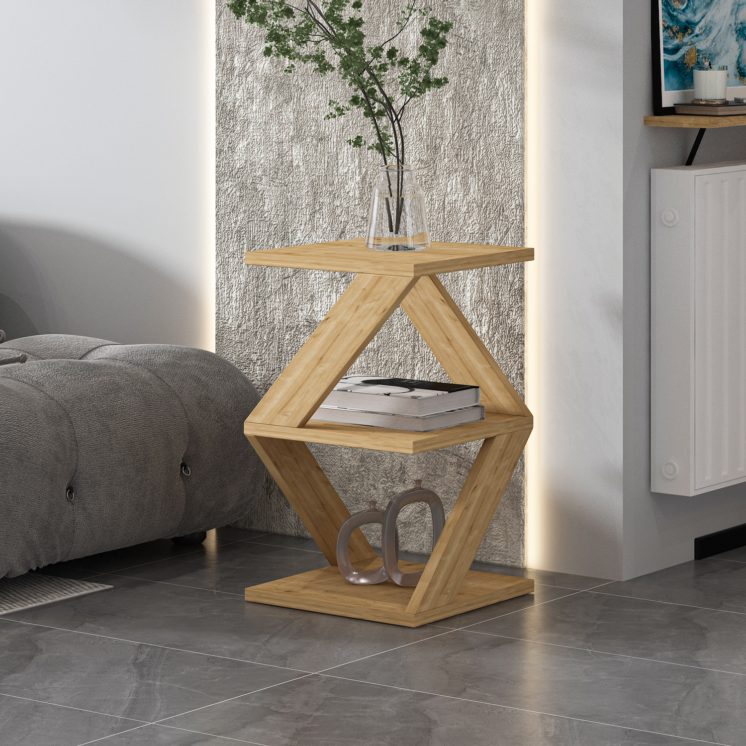 Beistelltisch - holzfarben - 54,2 cm hoch