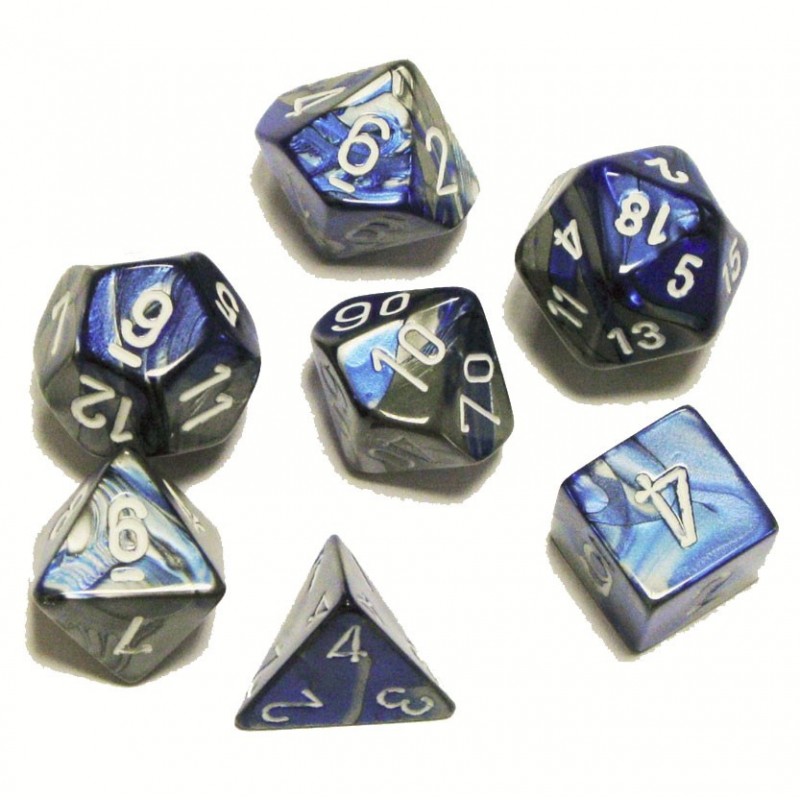 7 dés * gemini * Acier & Bleu