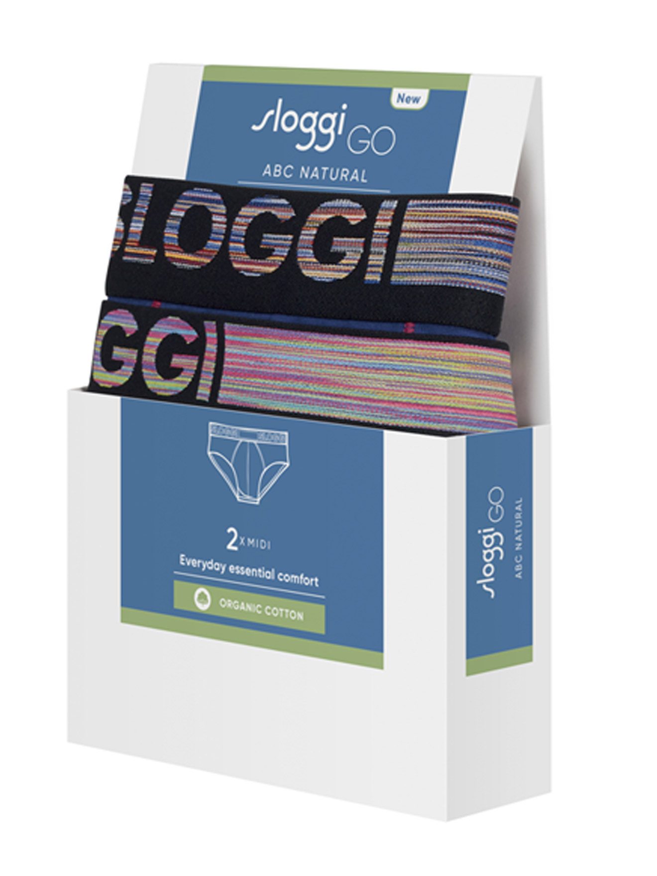 Lot de 2 slips midi GO ABC Natural