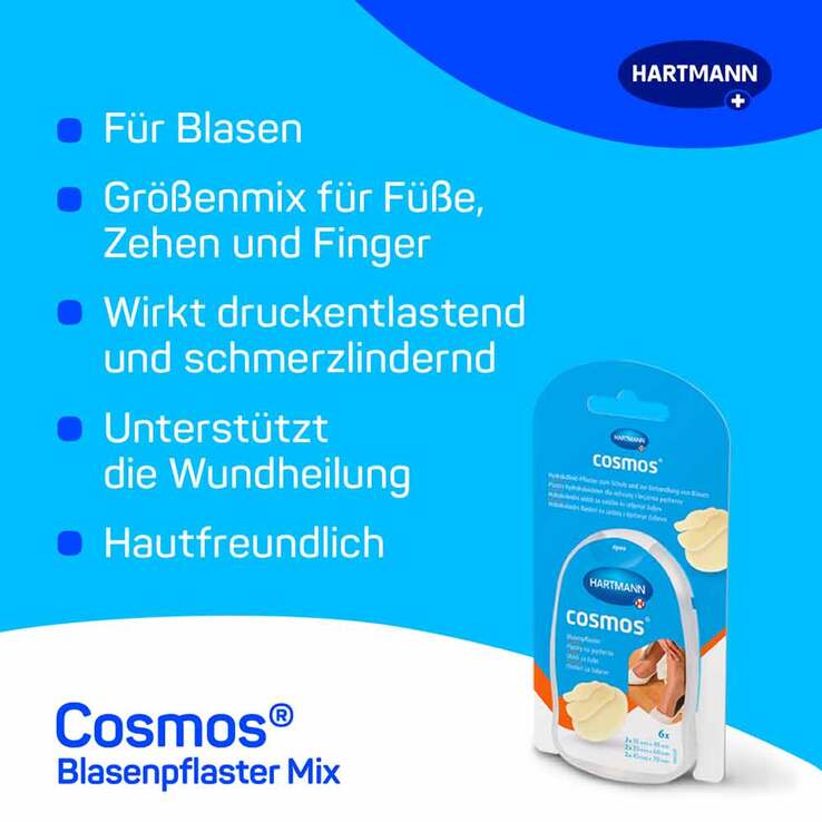 cosmos® Blasenpflaster Mix 3 Größen, 6 St
