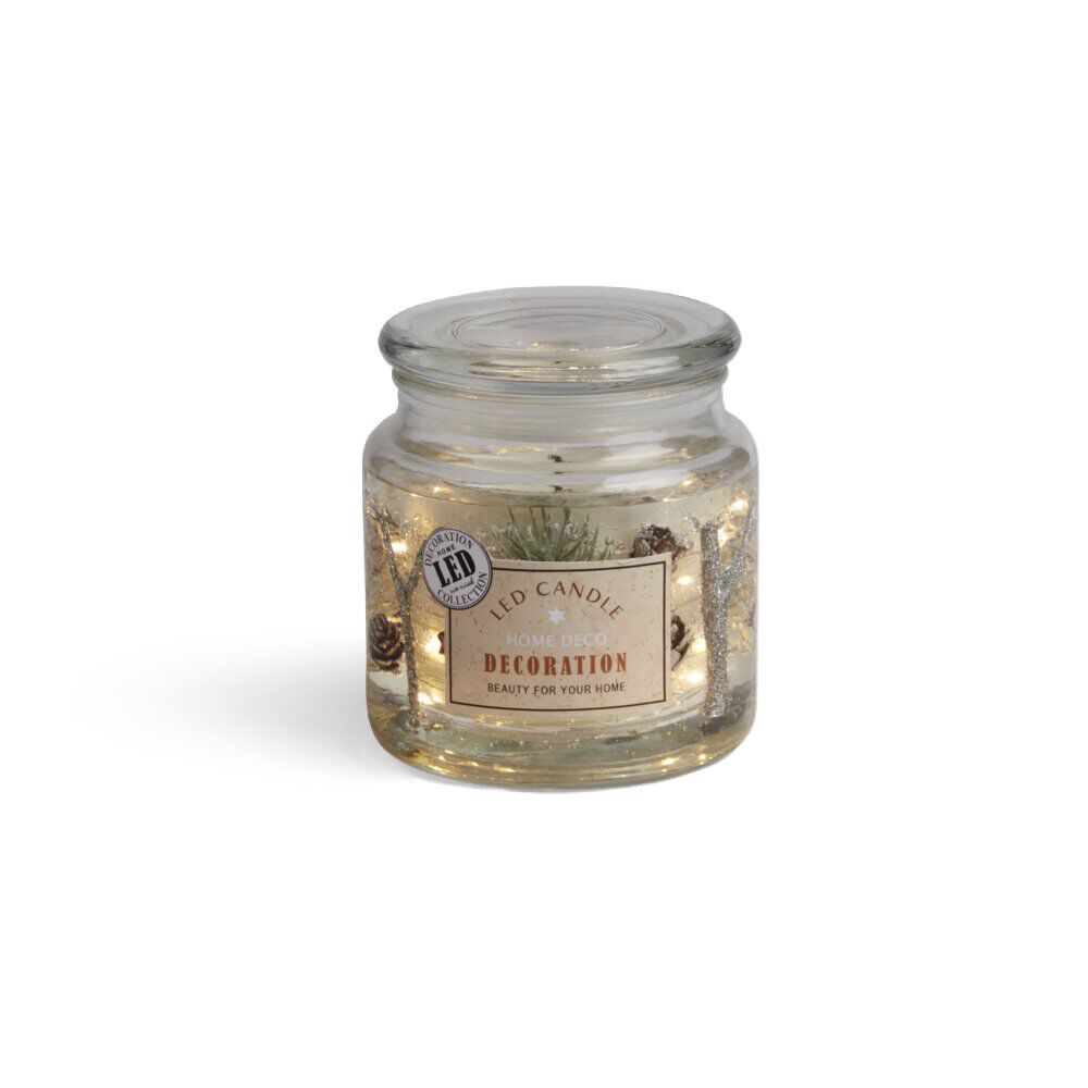 Bougie parfumée 12H avec décor intérieur LED - 4 modèles