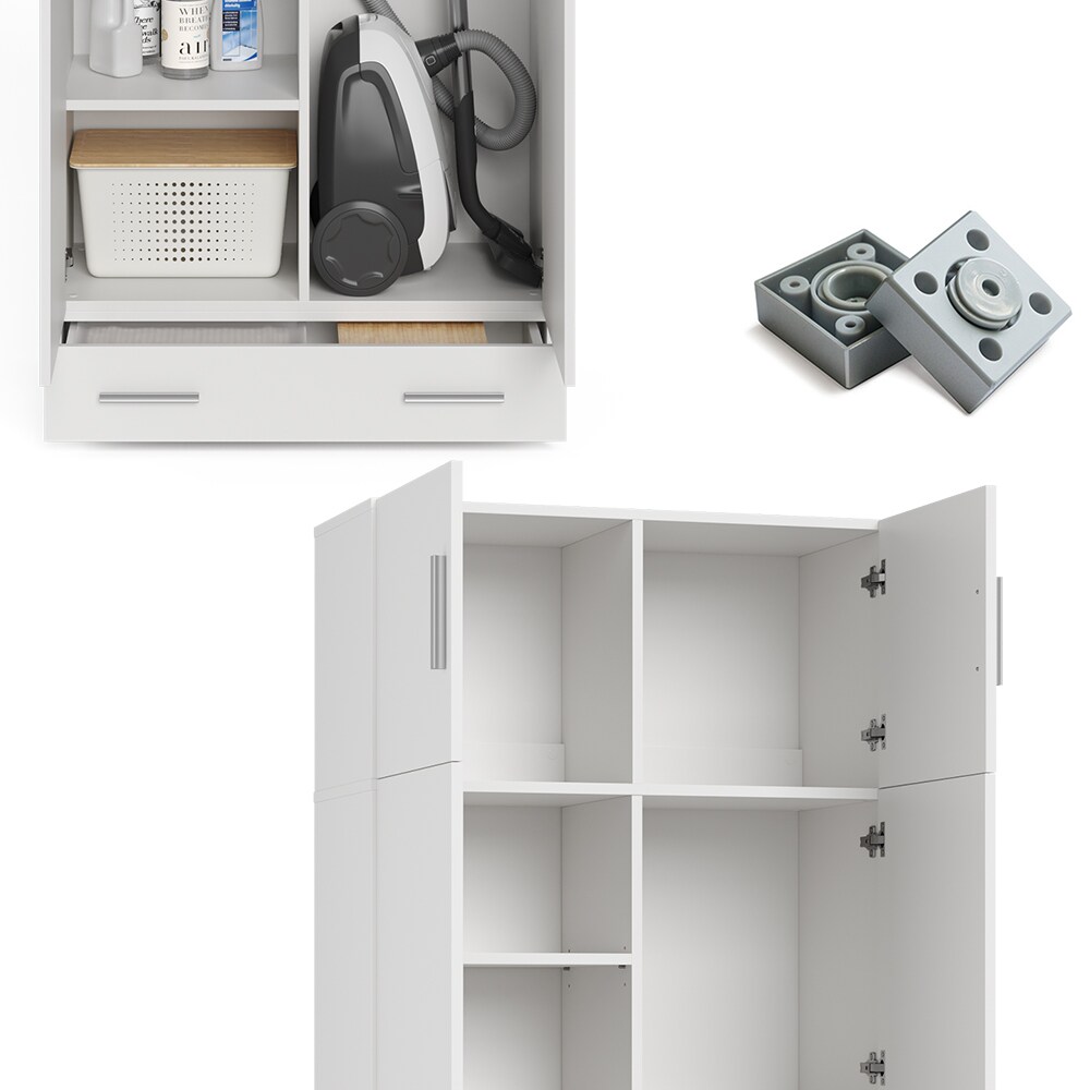 Vicco Universalschrank Mehrzweckschrank Büroschrank Ingo Weiß Aufsatz Schublade