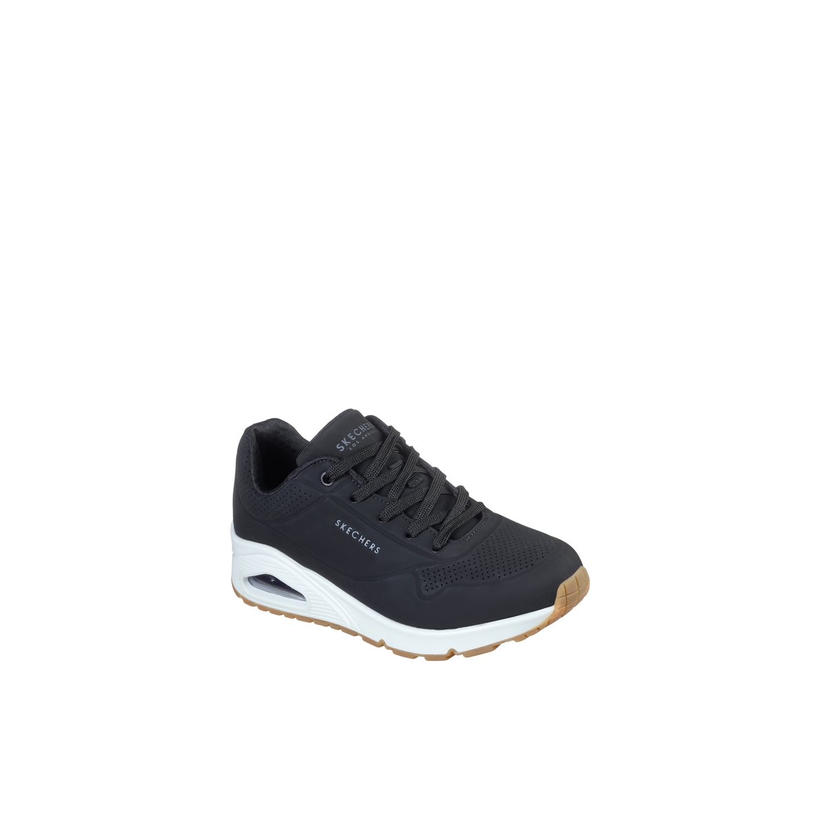 2X les points-Uno_soa-l-Baskets - Talon plat - Noir/Blanc