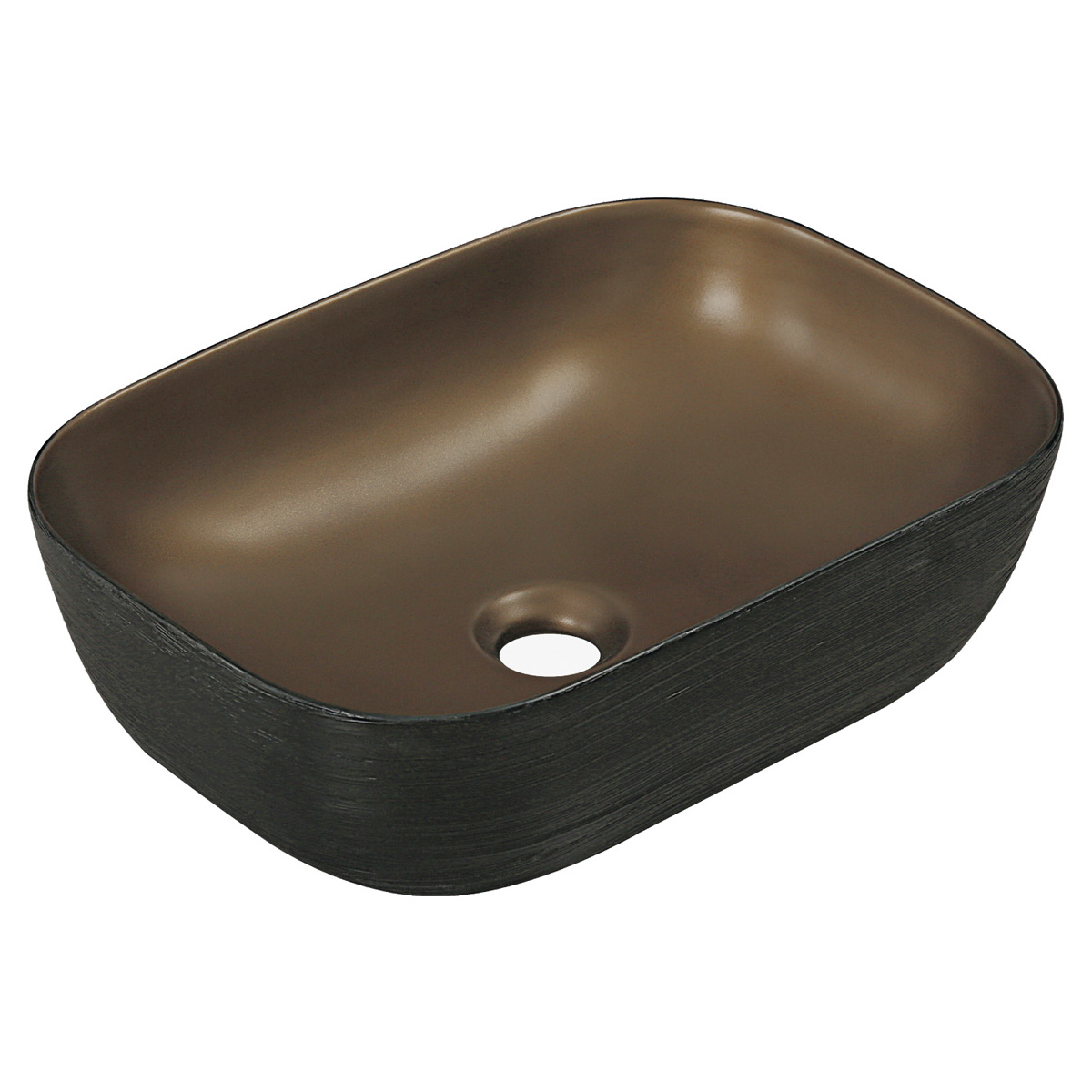 Kerra KR78 waskom rechthoekig bruin en zwart 46x33x13.5cm