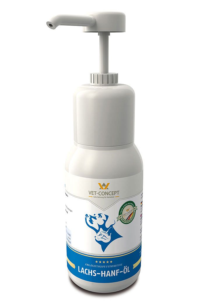 Zalm en Hennepolie Vet-concept Hond Kat 500 ml
