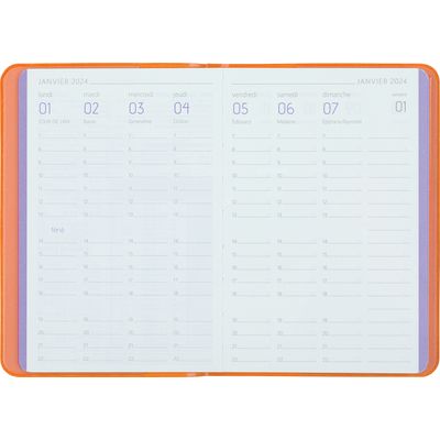Agenda Colornote - 1 semaine sur 2 pages - 10 x 15 cm - orange - Oberthur