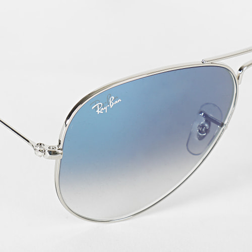 Lunettes De Soleil Aviator Large Metal RB3025 Bleu Clair Dégradé Chrome