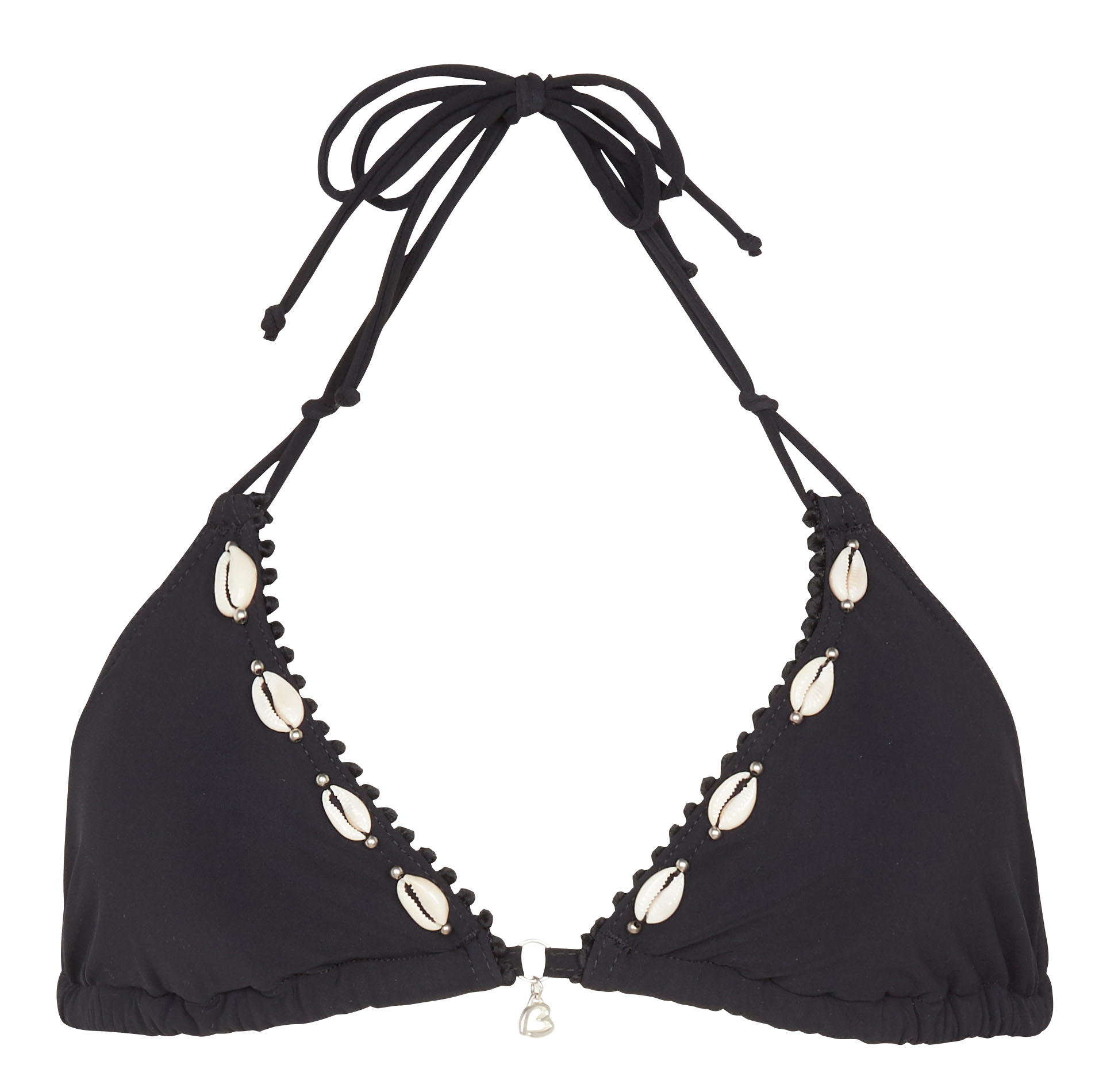 YERO - Haut de maillot de bain triangle avec coquillages| Noir