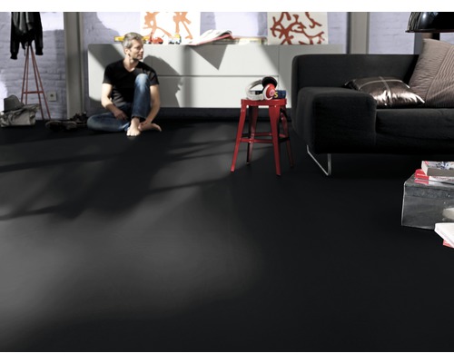 PVC vloerbedekking Grafisch uni zwart 200 cm breed (per meter verkocht)