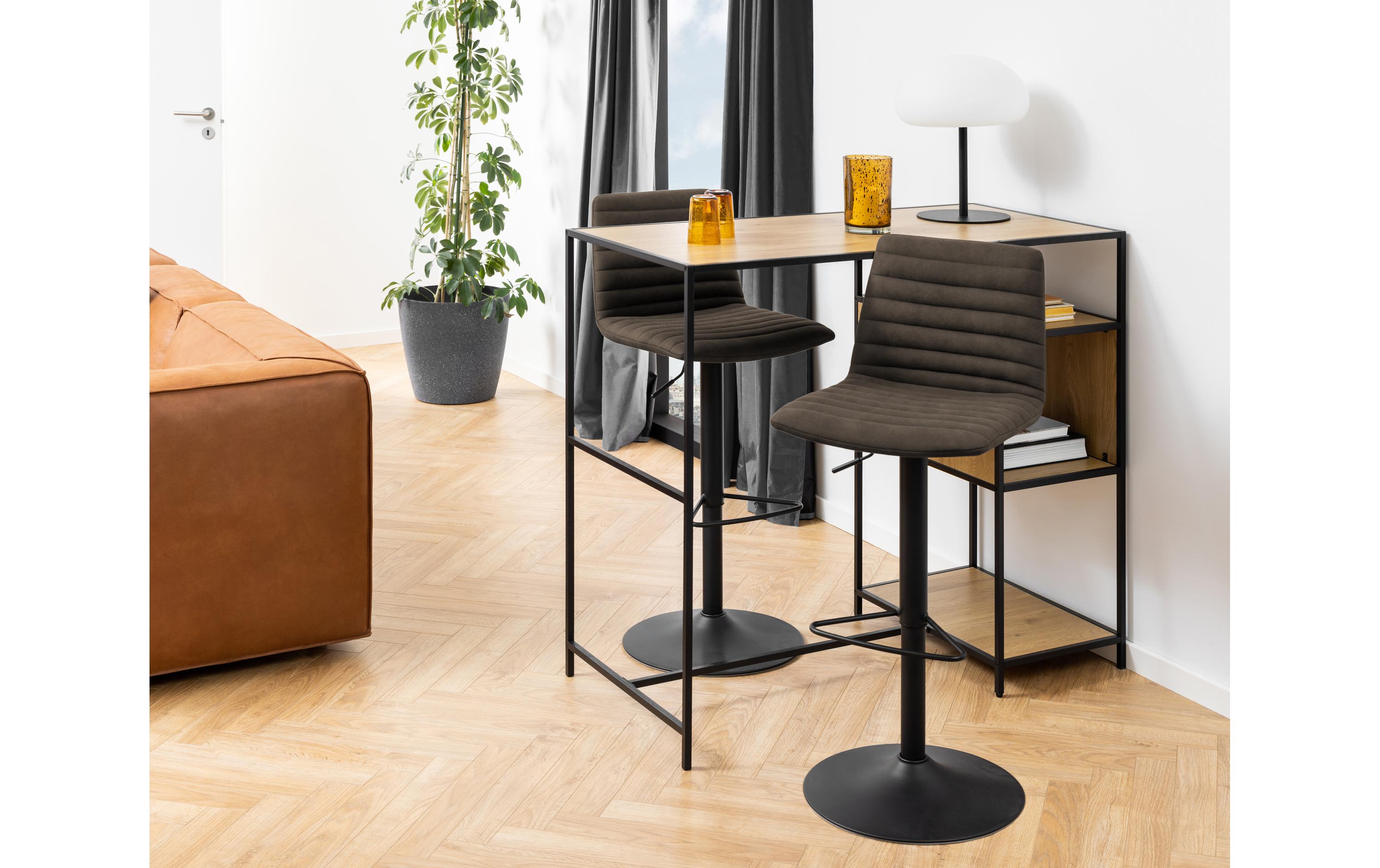Barhocker Kimmy, 2 Stück, 50 x 110.5 cm, Anthrazit<br>Barstühle mit geradlinigem Design