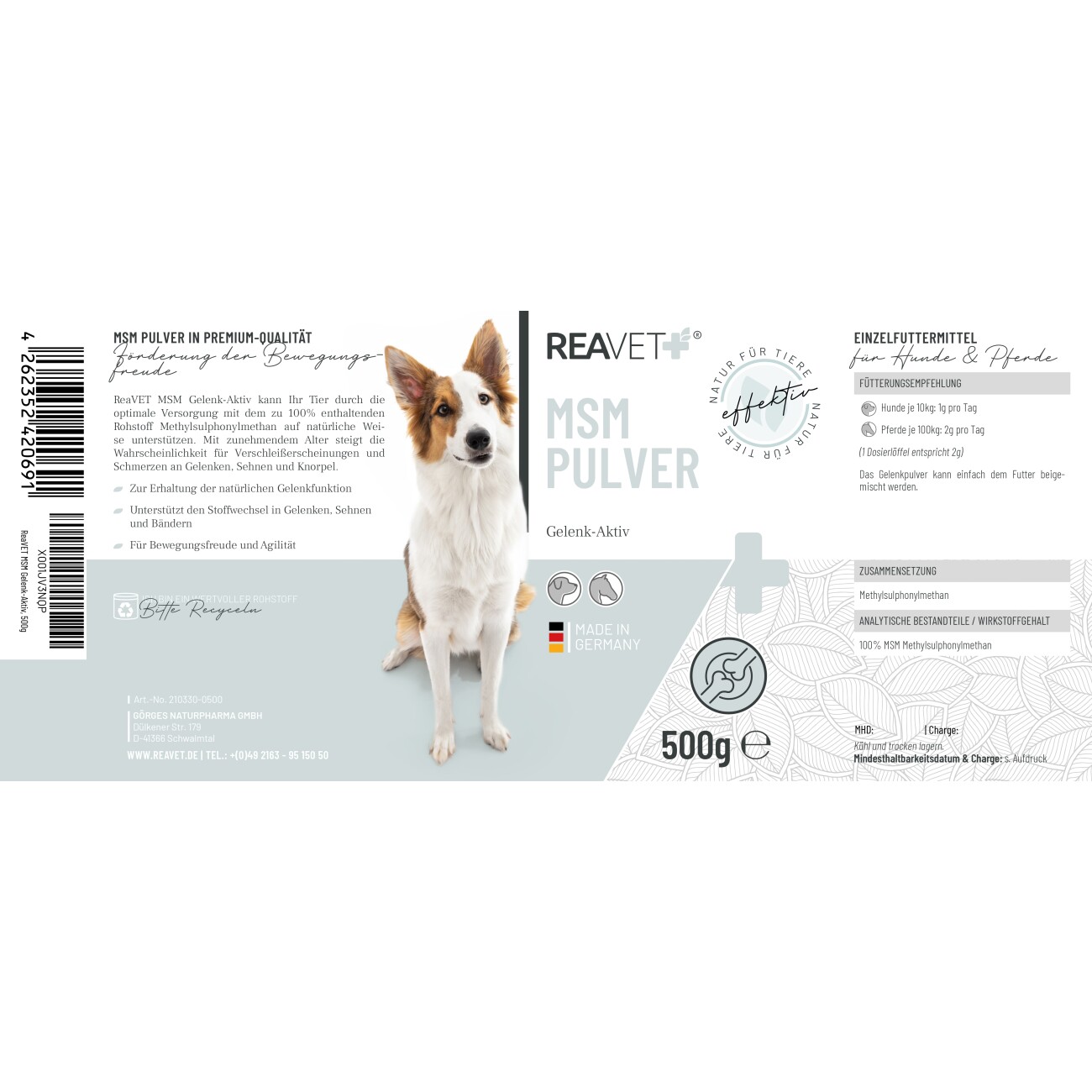 REAVET MSM - Gelenk-Aktiv Pulver 500g