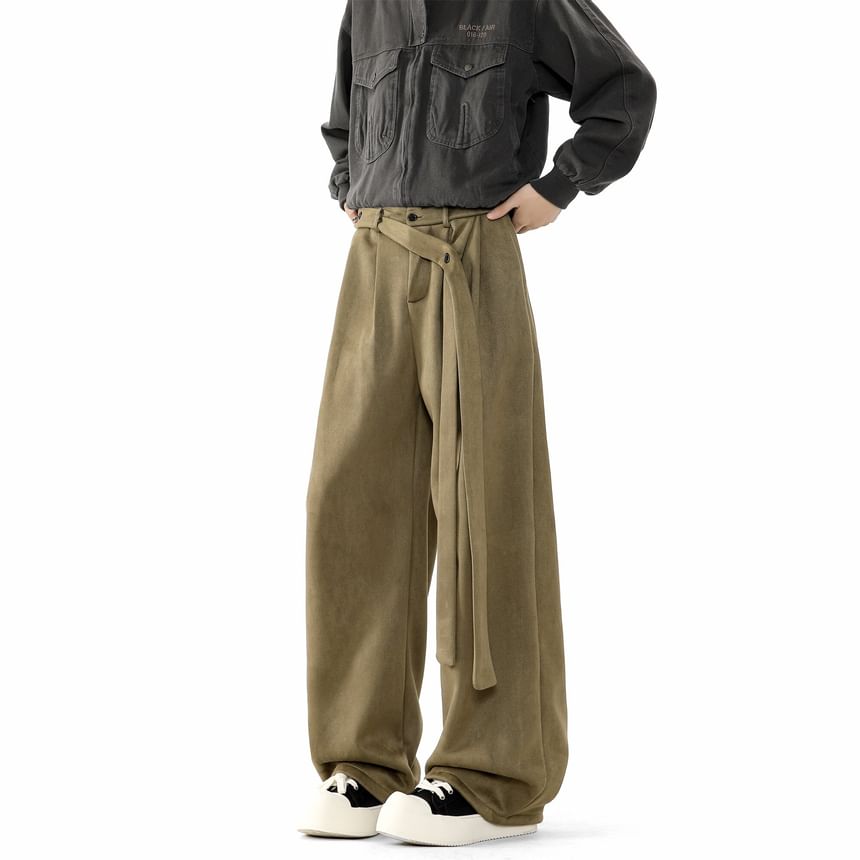 Chuoku - Mid Rise Plain Wide Leg Broek
