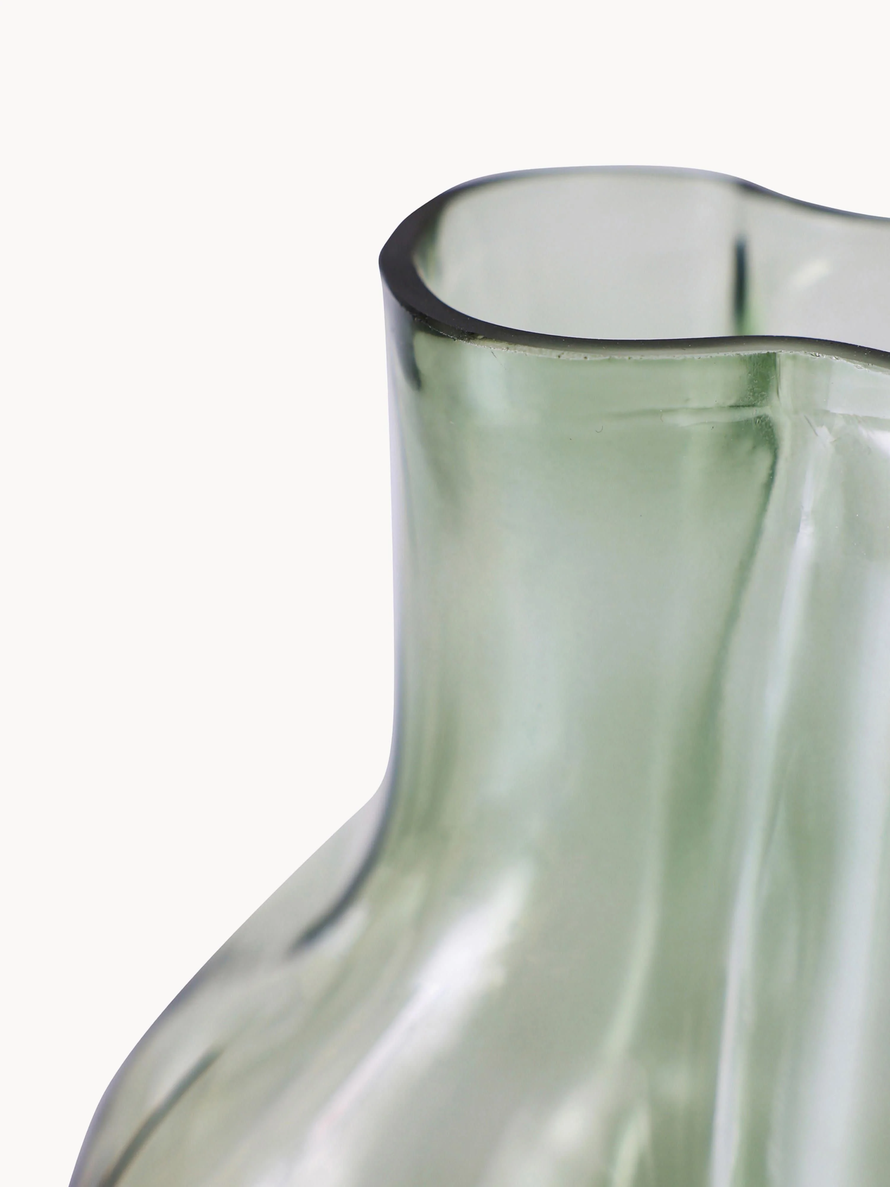 Handgemaakte glazen vaas Gleam, H 22 cm
