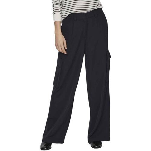 Vila - VIWINNIE LADY WIDE HW CARGO PANTS Negro