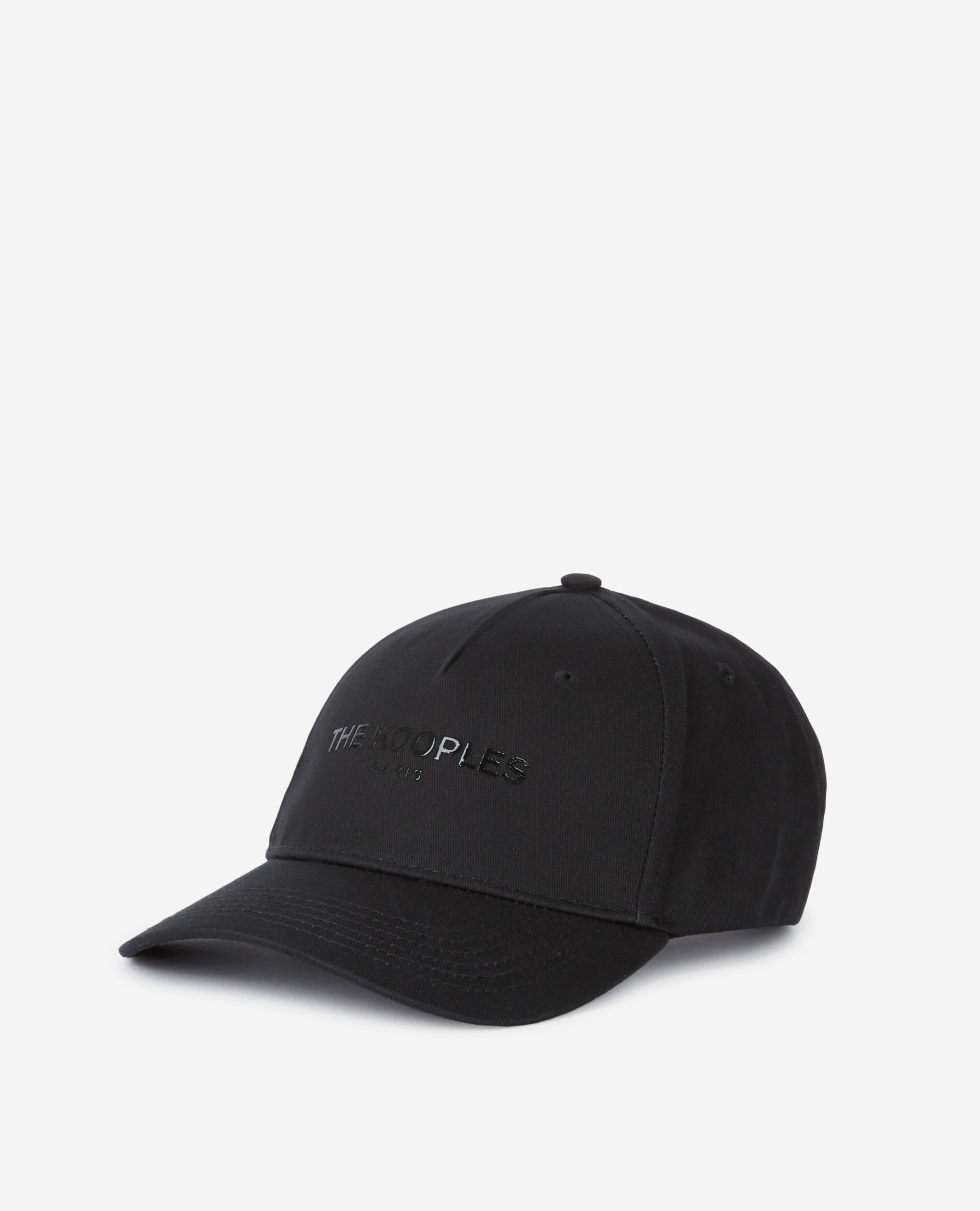 Casquette coton noire à logo ton sur ton