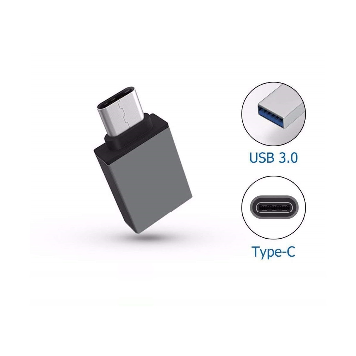 Superrask adapter USB C til USB 3.0 sølv